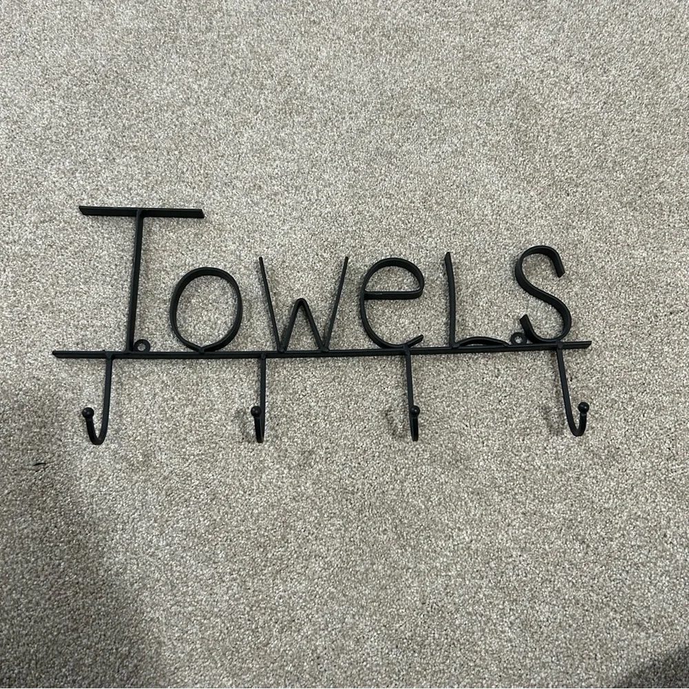 Black Metal Towel Rack